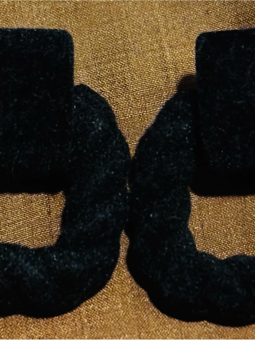 Black Velvet Braided Modern Post Earrings